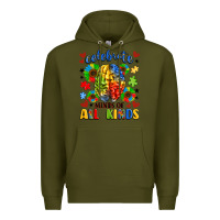 Army Green celebrate neurodiversity Premium Hoodie - LillyAllenDesigns