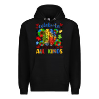 Black celebrate neurodiversity Premium Hoodie - LillyAllenDesigns