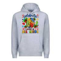 Heather Grey celebrate neurodiversity Premium Hoodie - LillyAllenDesigns
