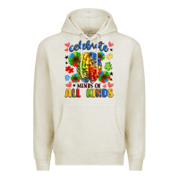 Oatmeal Heather celebrate neurodiversity Premium Hoodie - LillyAllenDesigns