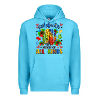 Ocean Blue celebrate neurodiversity Premium Hoodie - LillyAllenDesigns