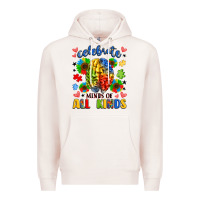 Pale Pink celebrate neurodiversity Premium Hoodie - LillyAllenDesigns
