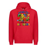 Red celebrate neurodiversity Premium Hoodie - LillyAllenDesigns