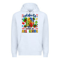 White celebrate neurodiversity Premium Hoodie - LillyAllenDesigns