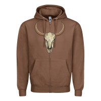 Chestnut bull skull Zipper Hoodie - AdoDesignShop