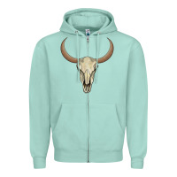 Seafoam bull skull Zipper Hoodie - AdoDesignShop