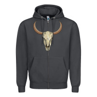 Smoke bull skull Zipper Hoodie - AdoDesignShop