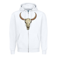 White bull skull Zipper Hoodie - AdoDesignShop