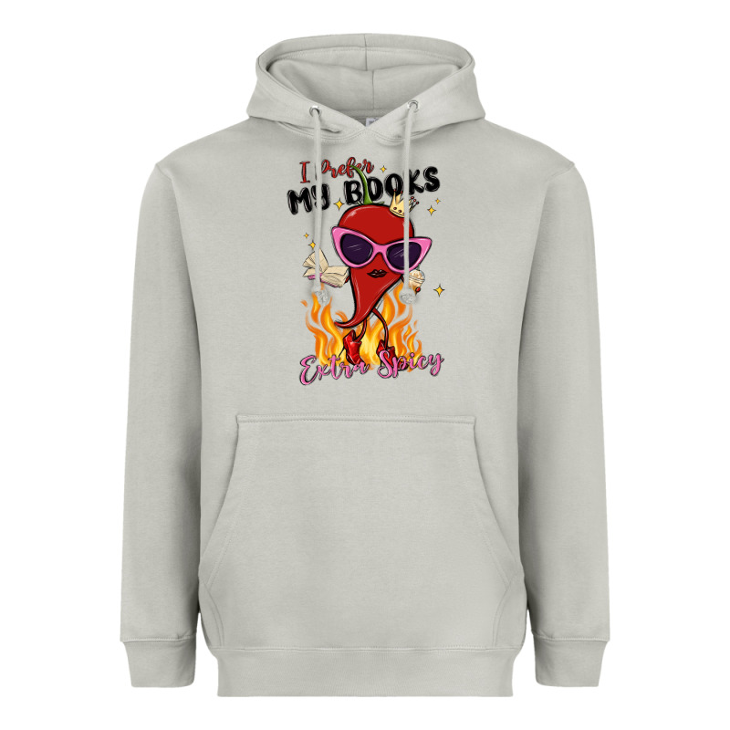 I Prefer My Books Extra Spicy Heavyweight Hoodie by MaliasSmallBusiness | Teevron