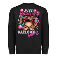 Black just minding my balloon business messy bun Heavyweight Sweatshirt - texasbilliewilder