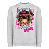 Just Minding My Balloon Business Messy Bun Heavyweight Sweatshirt | Teevron