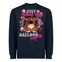 Navy just minding my balloon business messy bun Heavyweight Sweatshirt - texasbilliewilder