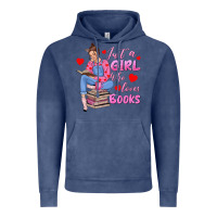 Vintage Denim just a girl who loves books Vintage Hoodie - texasbilliewilder