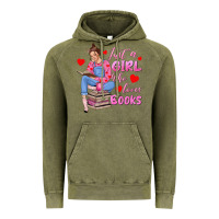 Vintage Olive just a girl who loves books Vintage Hoodie - texasbilliewilder