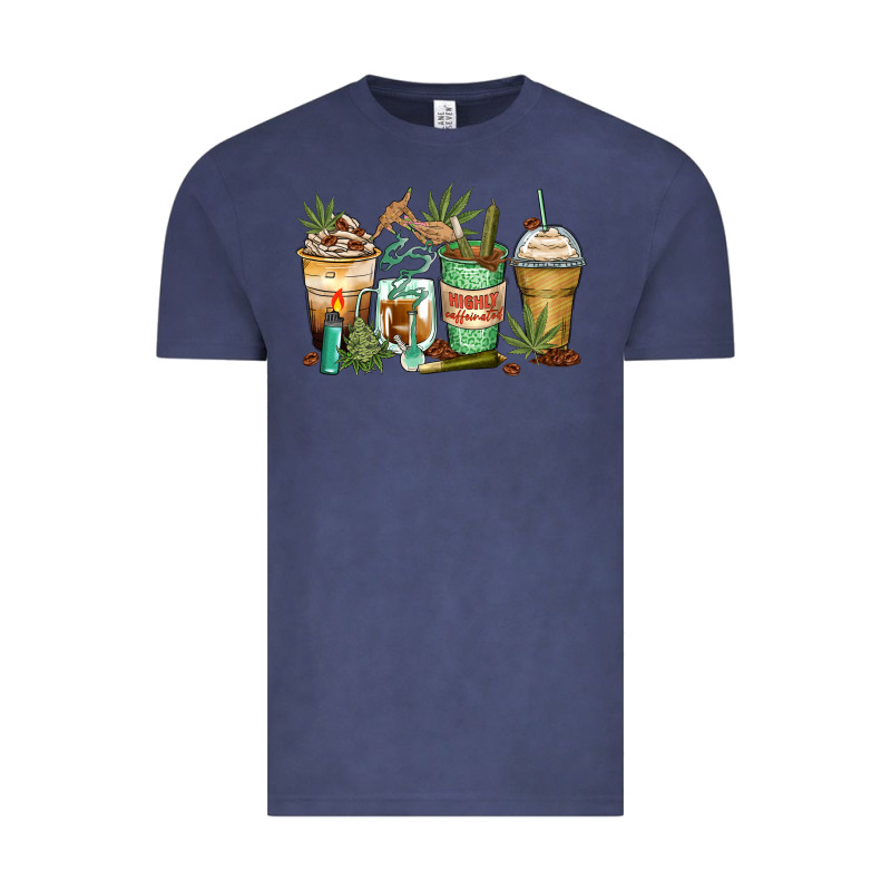 Highly Caffeinated Coffee Cups Vintage Tee by Zillion Design Studio | Teevron