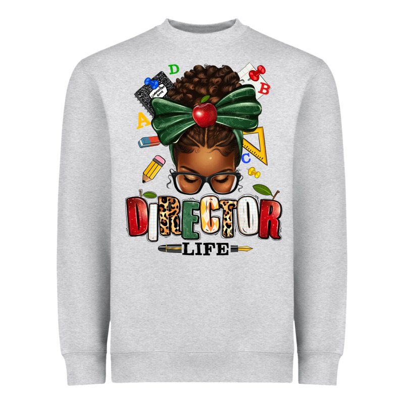 Director Life Afro Messy Bun Heavyweight Sweatshirt by texasbilliewilder | Teevron