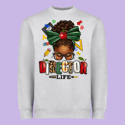 Director Life Afro Messy Bun Heavyweight Sweatshirt Designed By Texasbilliewilder