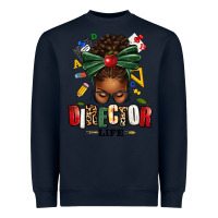 Navy director life afro messy bun Heavyweight Sweatshirt - texasbilliewilder