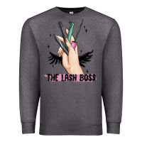 Charcoal Heather the lash boss Premium Sweatshirt - MaliasSmallBusiness