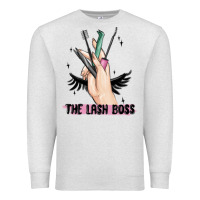Oatmeal Heather the lash boss Premium Sweatshirt - MaliasSmallBusiness