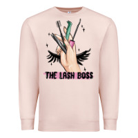 Pale Pink the lash boss Premium Sweatshirt - MaliasSmallBusiness