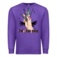 Purple the lash boss Premium Sweatshirt - MaliasSmallBusiness