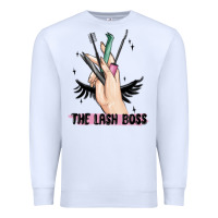 White the lash boss Premium Sweatshirt - MaliasSmallBusiness
