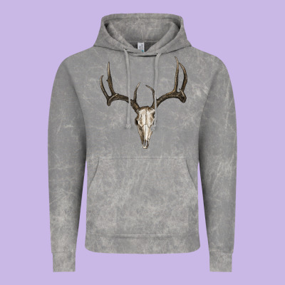 Deer Skull Vintage Hoodie Designed By Ranaportraitstore