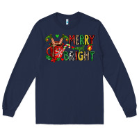 Navy merry and bright Long Sleeve Tee - AdoDesignShop