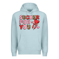 Blue Mist lovethemed typography with heart lollipop Premium Hoodie - LillyAllenDesigns