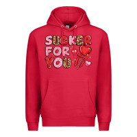 Cardinal lovethemed typography with heart lollipop Premium Hoodie - LillyAllenDesigns