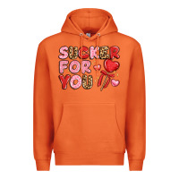 Carrot lovethemed typography with heart lollipop Premium Hoodie - LillyAllenDesigns