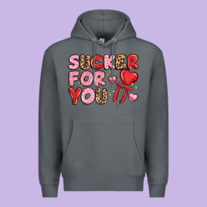Lovethemed Typography With Heart Lollipop Premium Hoodie Designed By Lillyallendesigns