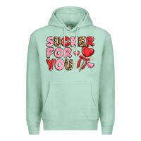 Seafoam lovethemed typography with heart lollipop Premium Hoodie - LillyAllenDesigns