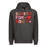 Smoke lovethemed typography with heart lollipop Premium Hoodie - LillyAllenDesigns