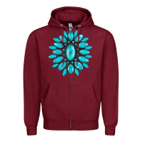 Burgundy turqoise gemstone Zipper Hoodie - AdoDesignShop