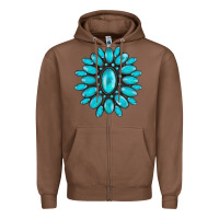 Chestnut turqoise gemstone Zipper Hoodie - AdoDesignShop