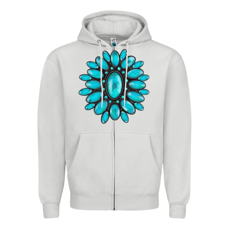 Turqoise Gemstone Zipper Hoodie by AdoDesignShop | Teevron