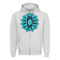 Dove Grey turqoise gemstone Zipper Hoodie - AdoDesignShop