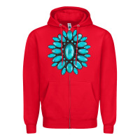 Red turqoise gemstone Zipper Hoodie - AdoDesignShop