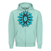 Seafoam turqoise gemstone Zipper Hoodie - AdoDesignShop