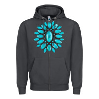 Smoke turqoise gemstone Zipper Hoodie - AdoDesignShop