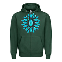 Sports Green turqoise gemstone Zipper Hoodie - AdoDesignShop