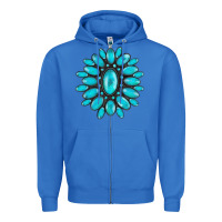True Royal turqoise gemstone Zipper Hoodie - AdoDesignShop