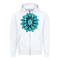 White turqoise gemstone Zipper Hoodie - AdoDesignShop