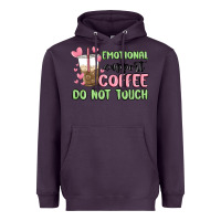 Plum emotional support coffee do not touch Heavyweight Hoodie - MaliasSmallBusiness