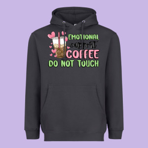 Emotional Support Coffee Do Not Touch Heavyweight Hoodie Designed By Maliassmallbusiness