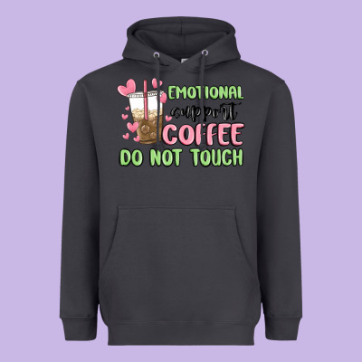 Emotional Support Coffee Do Not Touch Heavyweight Hoodie Designed By Maliassmallbusiness
