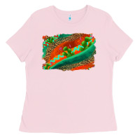 Bubblegum Pink westerb aztec and leopard background Ladies Tee - AdoDesignShop