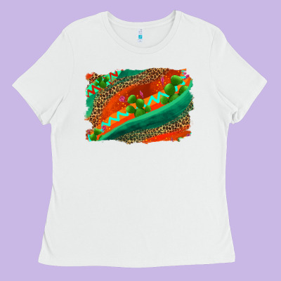 Westerb Aztec And Leopard Background Ladies Tee Designed By Adodesignshop